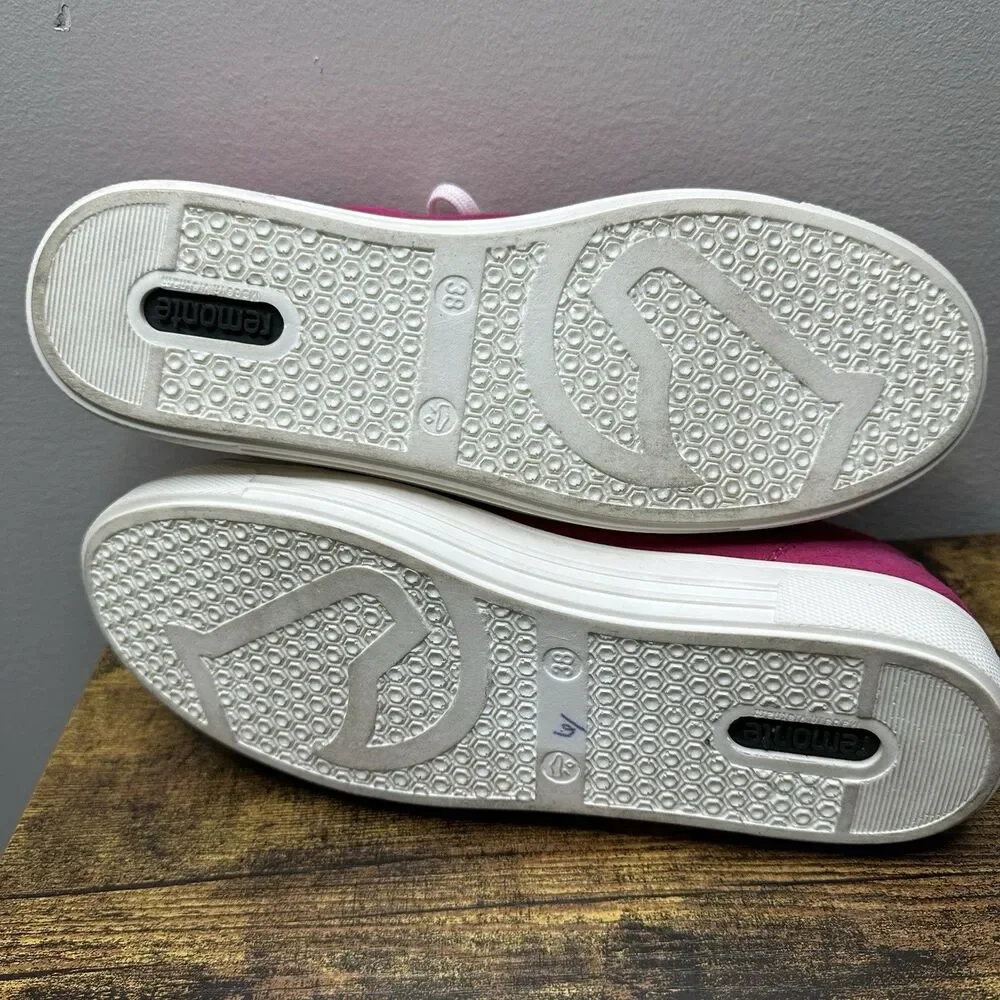 Remonte Sneaker Comfort Suede Trainer Women's Size 38 Pink Leather Upper Comfort